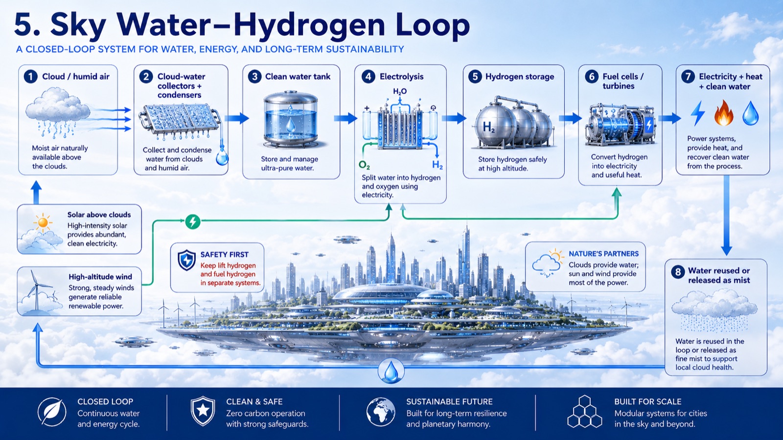 IUNUA sky, water, and hydrogen loop concept